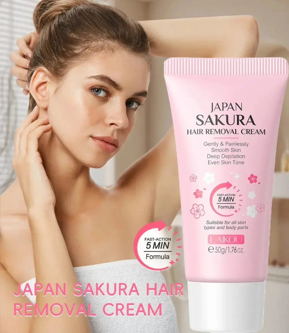 LAIKOU Sakura Hair Removal Cream – Fast & Gentle Skin Care Ladies Fashion Flora