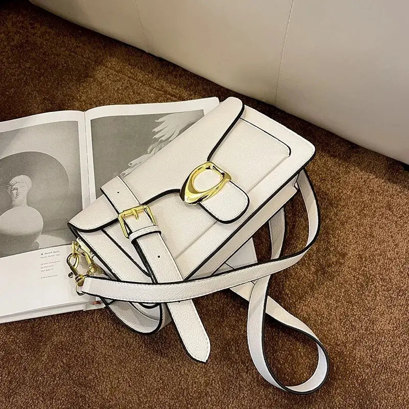 Retro 25cm Women’s Luxury Square Shoulder Bag – Stylish Handbag Ladies Fashion Flora