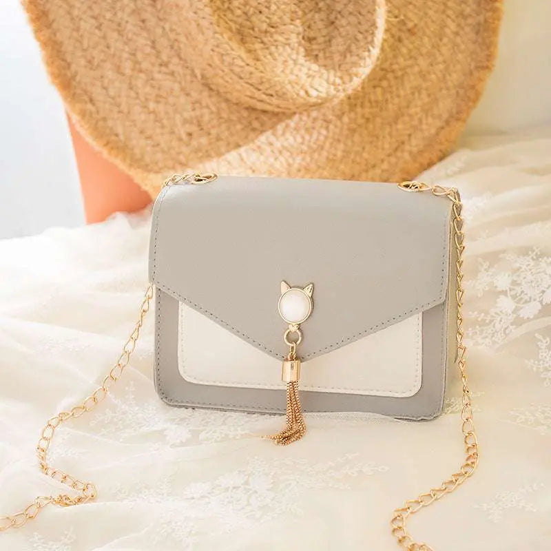 Cute Cat Bag – Small Tassel Messenger Chain Shoulder Purse Ladies Fashion Flora