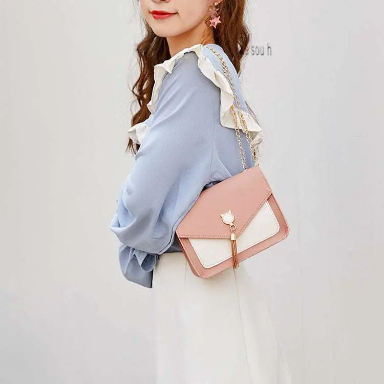 Cute Cat Bag – Small Tassel Messenger Chain Shoulder Purse Ladies Fashion Flora