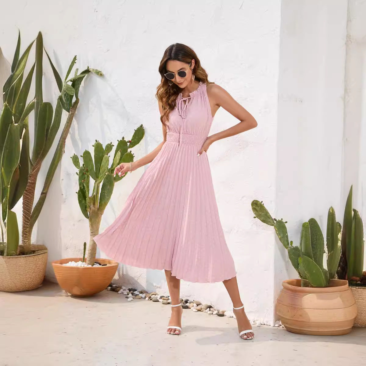 Women’s pink summer dress – trendy clothing at Ladies Fashion Flora”
