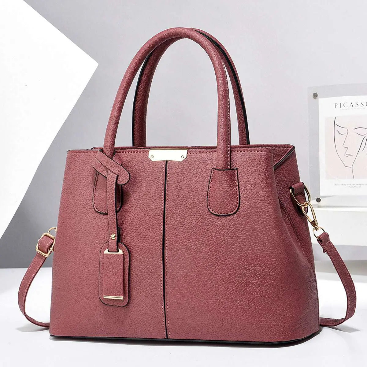 Women’s PU Leather Large Capacity Tote Bag – Stylish Handbag for Ladies Ladies Fashion Flora