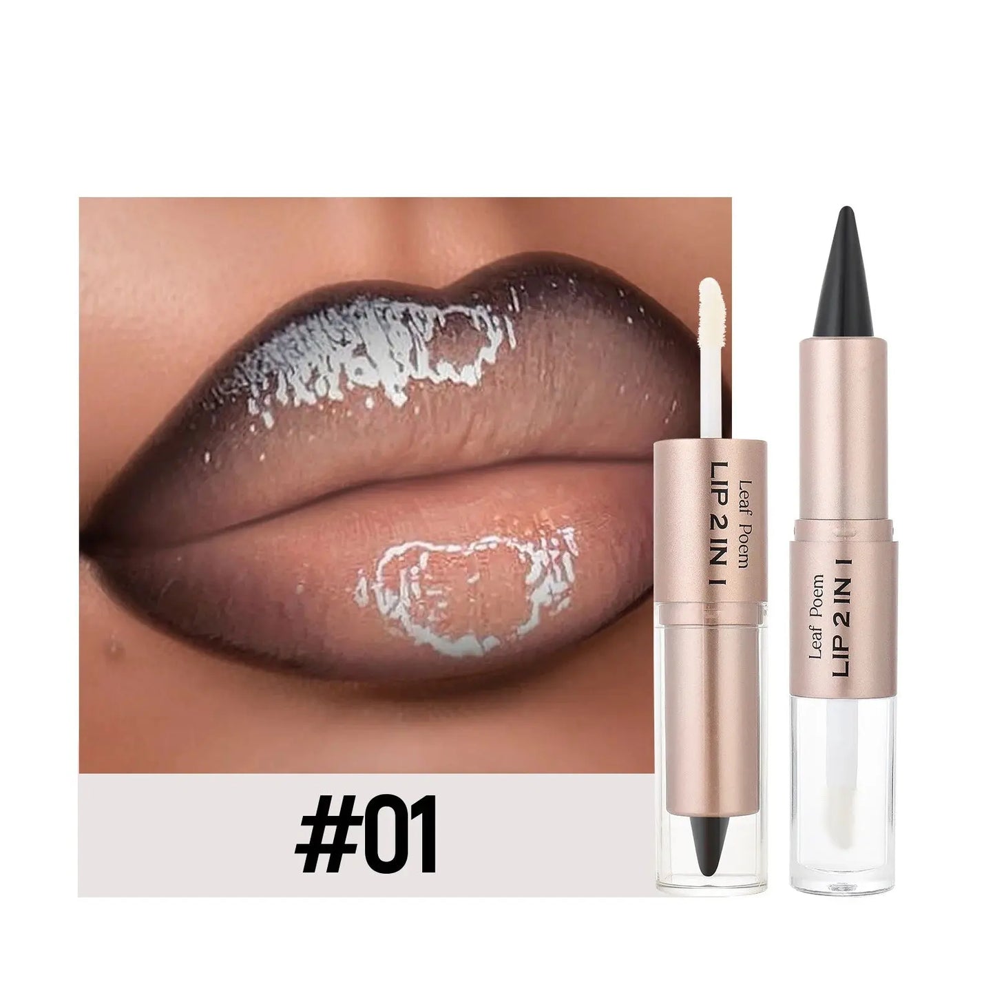 Double-Ended Lip Liner Pencil – Black & Brown Tapered Contour  Ladies Fashion Flora