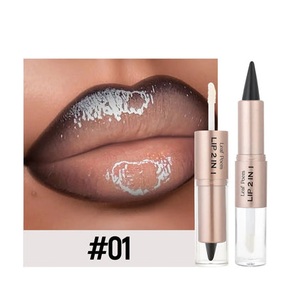 Double-Ended Lip Liner Pencil – Black & Brown Tapered Contour  Ladies Fashion Flora