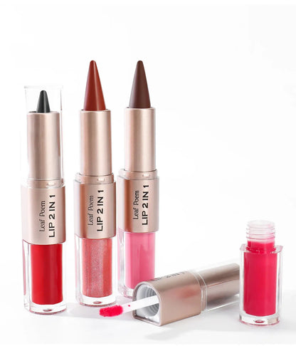 Double-Ended Lip Liner Pencil – Black & Brown Tapered Contour  Ladies Fashion Flora