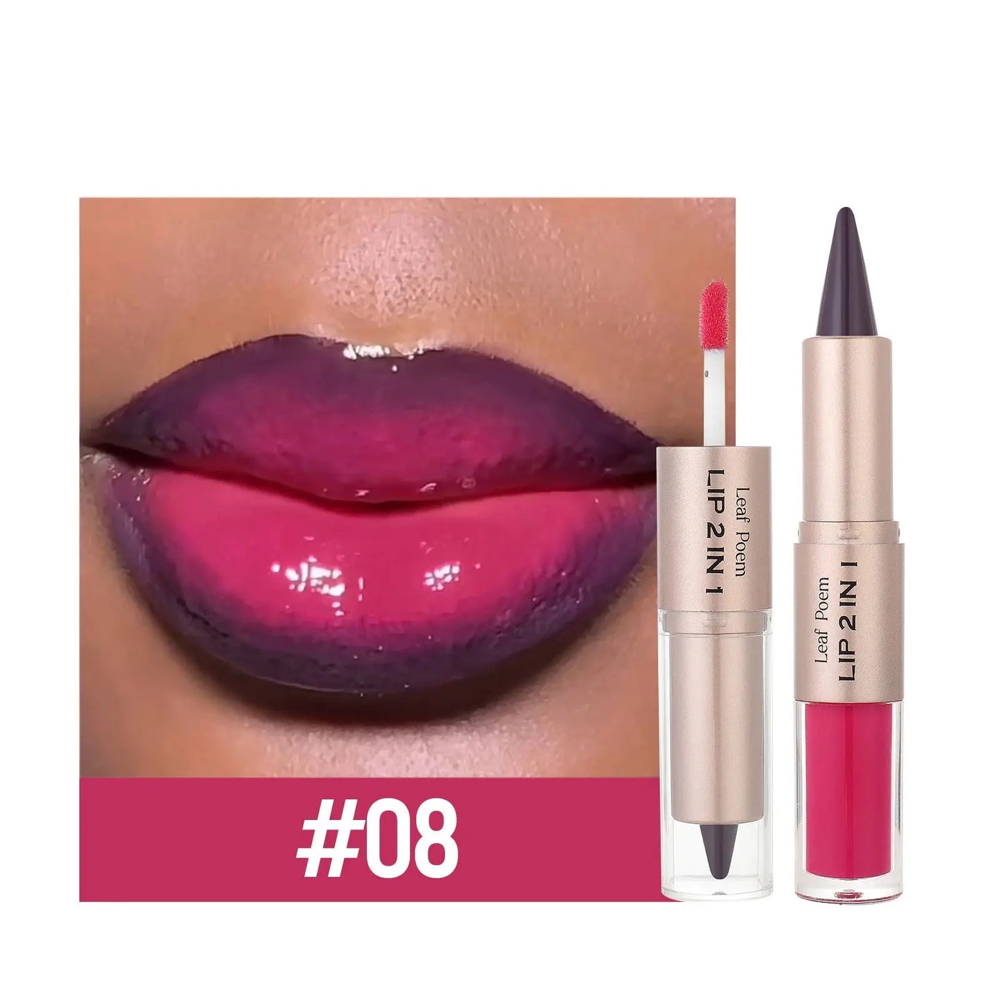Double-Ended Lip Liner Pencil – Black & Brown Tapered Contour  Ladies Fashion Flora