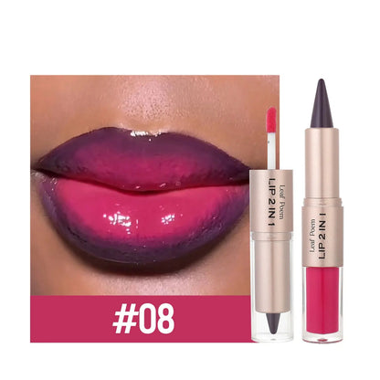 Double-Ended Lip Liner Pencil – Black & Brown Tapered Contour  Ladies Fashion Flora