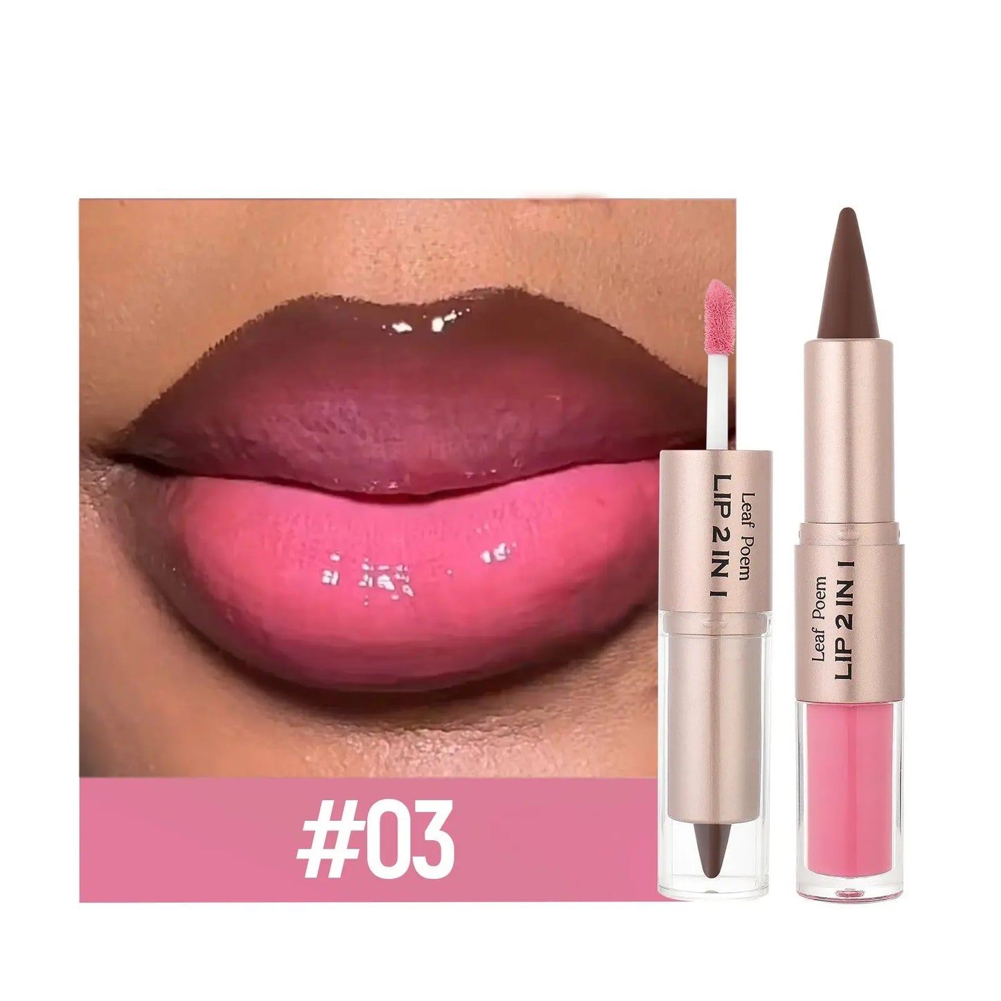 Double-Ended Lip Liner Pencil – Black & Brown Tapered Contour  Ladies Fashion Flora