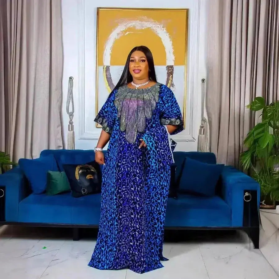 BUBU Two-Piece Dress – Elegant African Women’s Custom Outfit  Ladies Fashion Flora