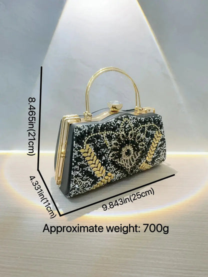 Ladies’ Diamond Handbag – Elegant Women’s Evening Clutch  Ladies Fashion Flora