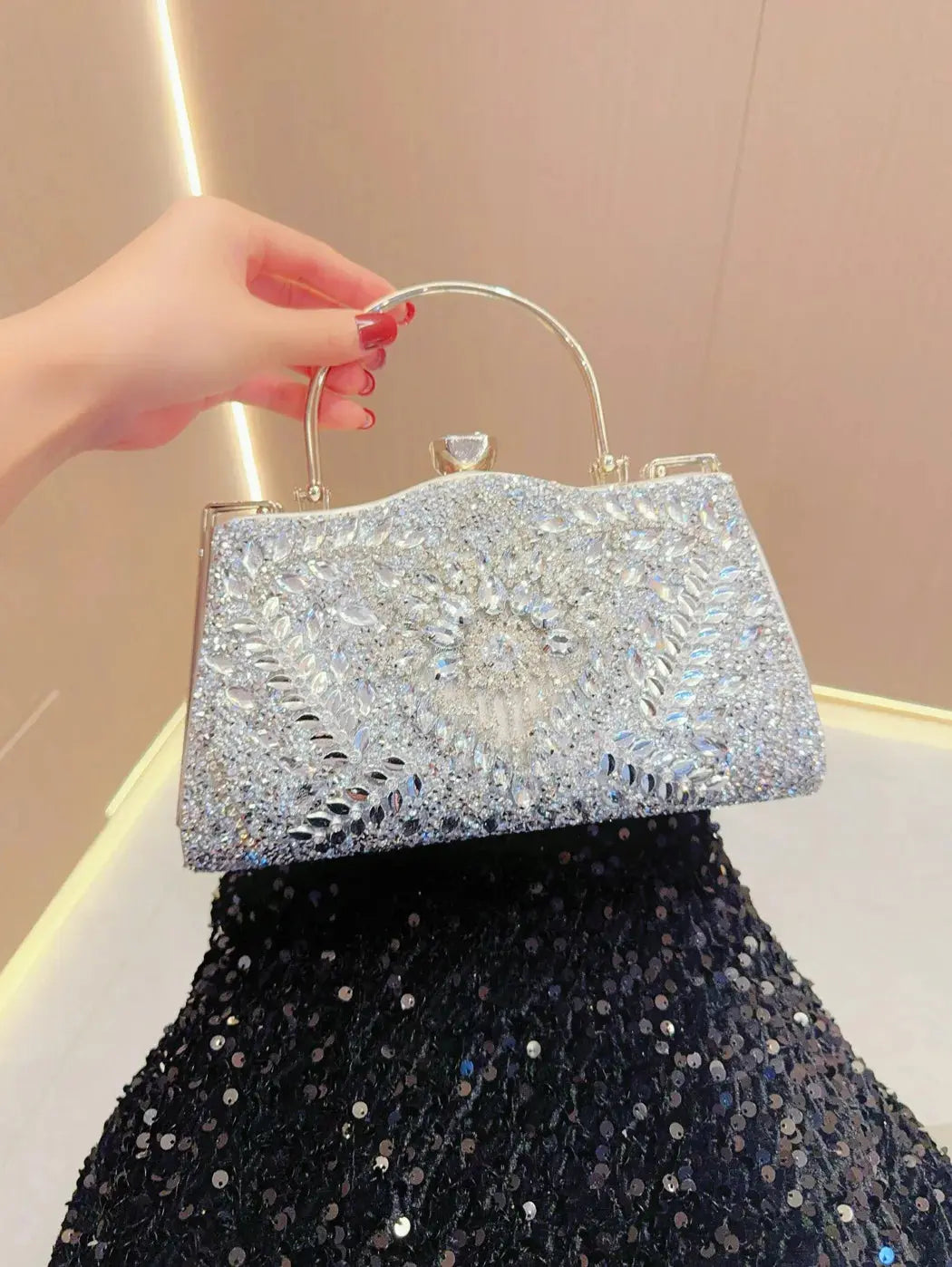 Ladies’ Diamond Handbag – Elegant Women’s Evening Clutch  Ladies Fashion Flora