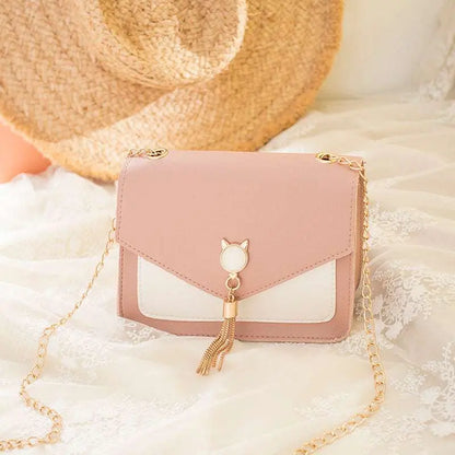 Cute Cat Bag – Small Tassel Messenger Chain Shoulder Purse  Ladies Fashion Flora