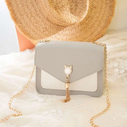 Cute Cat Bag – Small Tassel Messenger Chain Shoulder Purse  Ladies Fashion Flora