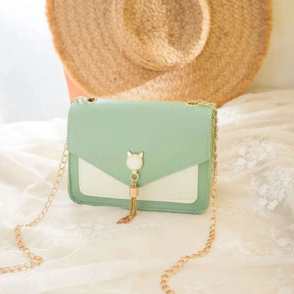 Cute Cat Bag – Small Tassel Messenger Chain Shoulder Purse  Ladies Fashion Flora