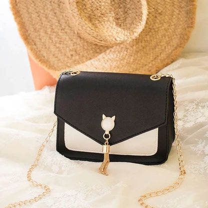 Cute Cat Bag – Small Tassel Messenger Chain Shoulder Purse  Ladies Fashion Flora
