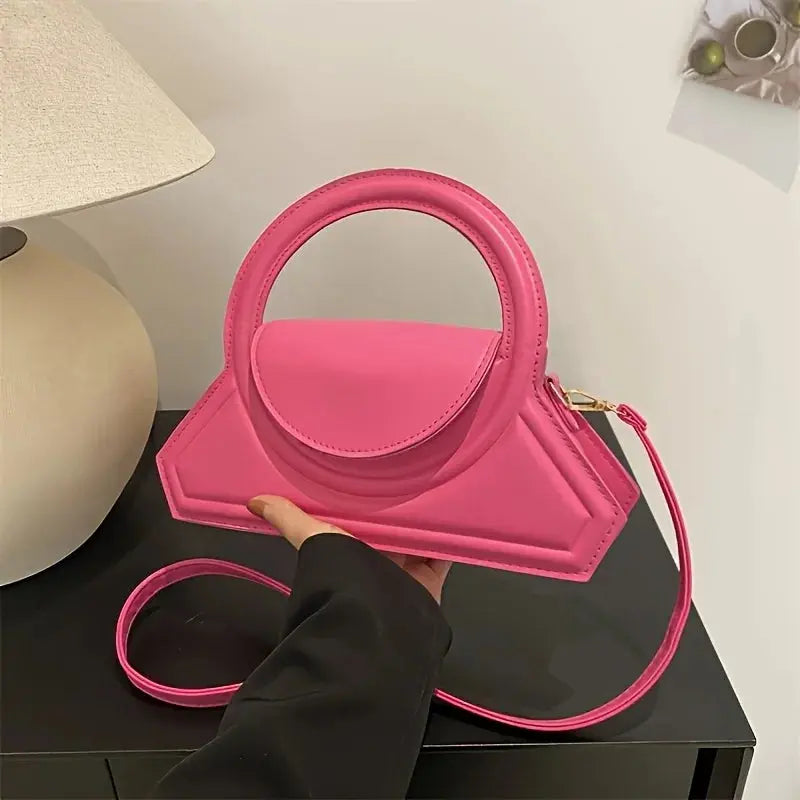 Elegant PU Leather Tote Bag – Solid Color Handbag for Women  Ladies Fashion Flora