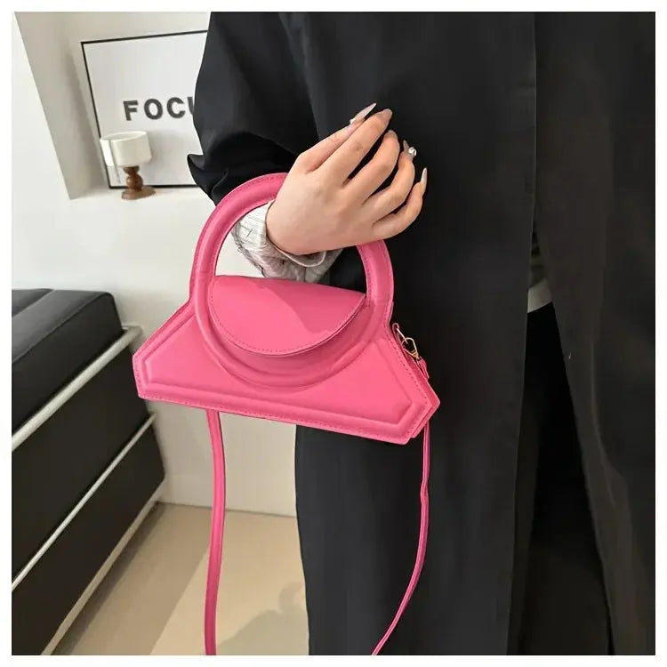 Elegant PU Leather Tote Bag – Solid Color Handbag for Women  Ladies Fashion Flora
