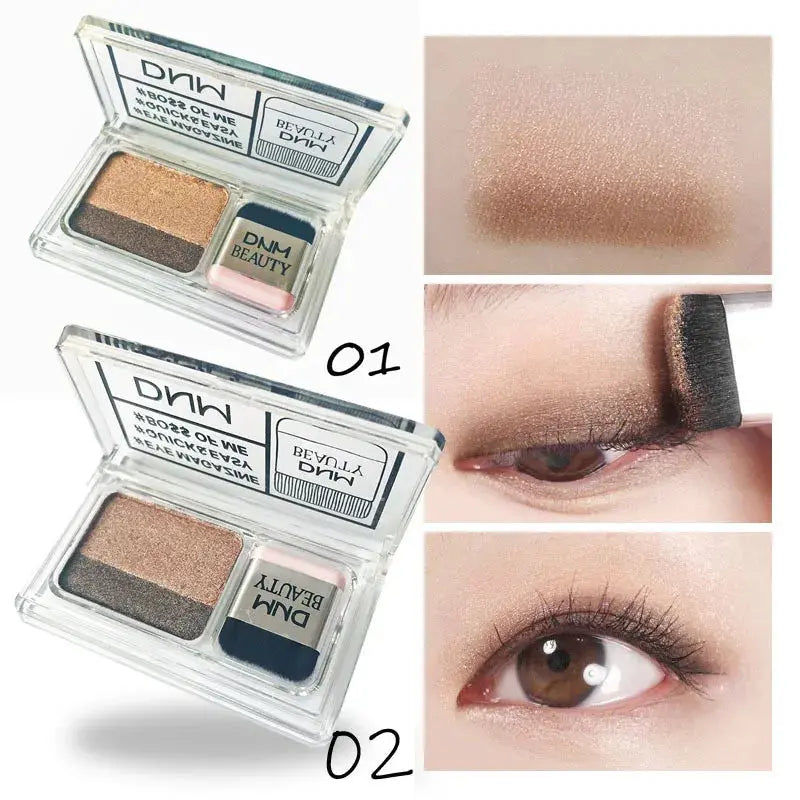 Two-Color Matte Eyeshadow – Double Small Box Palette for Easy Application  Ladies Fashion Flora