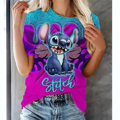 Women’s Disney Mickey Mouse Graphic T-Shirt – Cartoon Print Tee  Ladies Fashion Flora