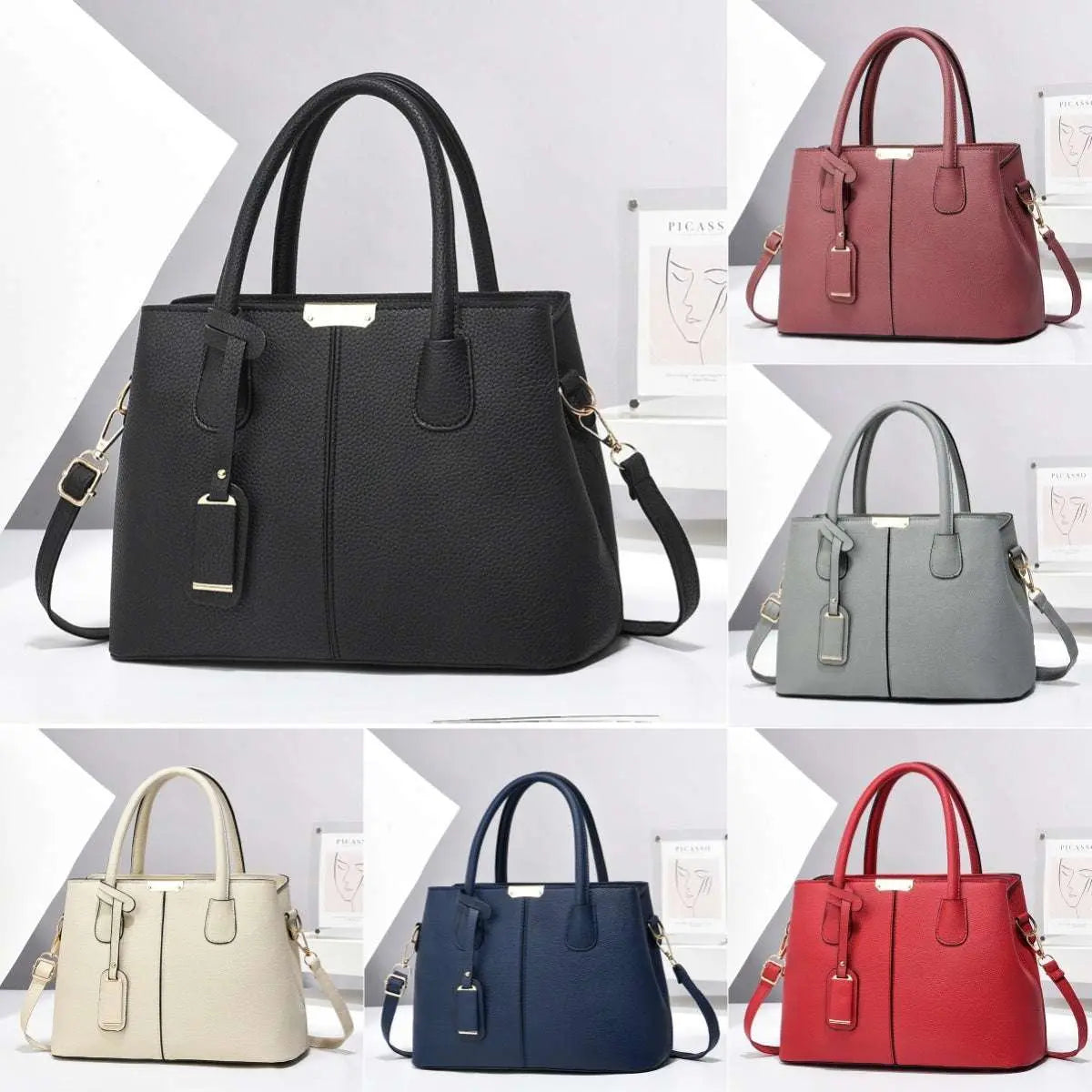 Women’s PU Leather Large Capacity Tote Bag – Stylish Handbag for Ladies Ladies Fashion Flora