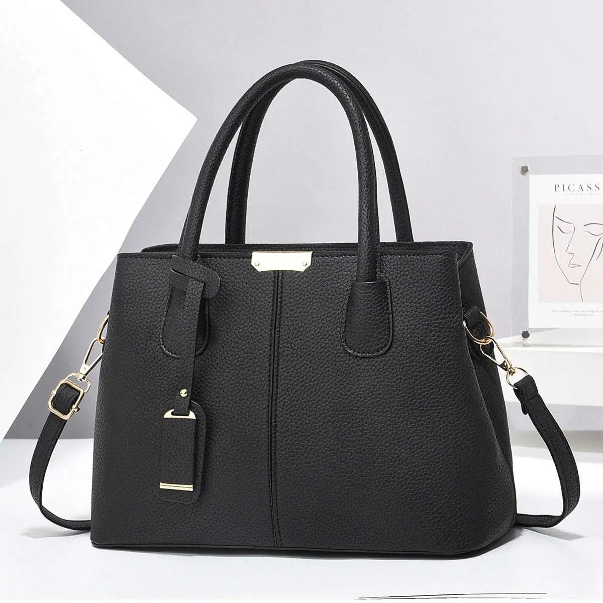 Women’s PU Leather Large Capacity Tote Bag – Stylish Handbag for Ladies Ladies Fashion Flora