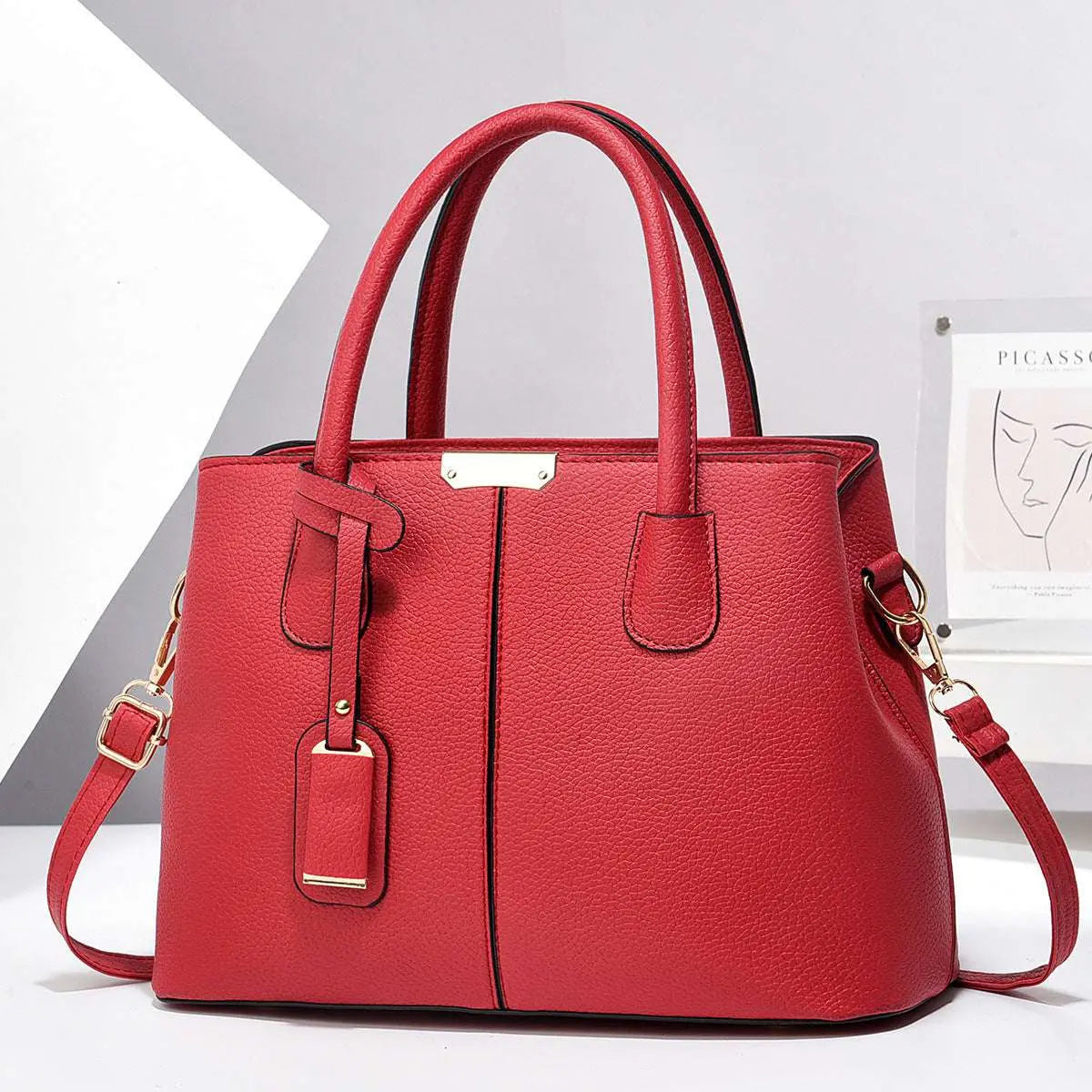 Women’s PU Leather Large Capacity Tote Bag – Stylish Handbag for Ladies Ladies Fashion Flora