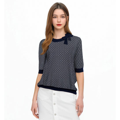 women's t-shirt – Knitted Summer Casual Short Sleeve Thin Top -  Ladies Fashion Flora