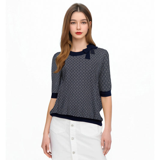 women's t-shirt – Knitted Summer Casual Short Sleeve Thin Top -  Ladies Fashion Flora